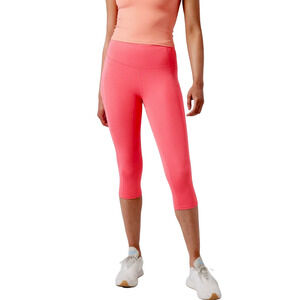 Athleta Ultimate Stash Crop Sz M TALL New $89 Coral Petal Pink 18" Leggings